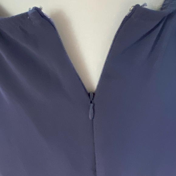NWT Lulu’s Slate Blue Long Sheer Dress/Gown - Picture 5 of 10